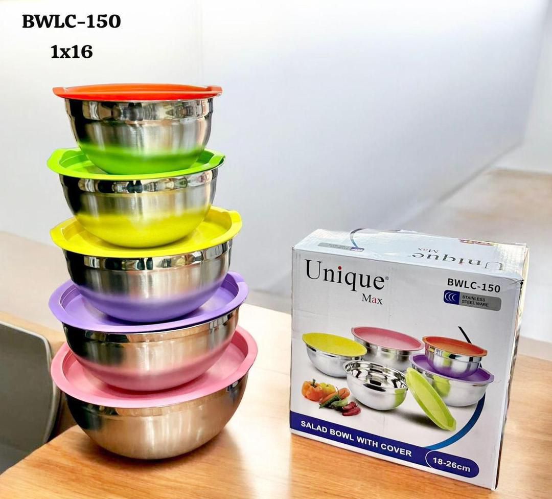 ظرف ۵تیکه استیل درب رنگی